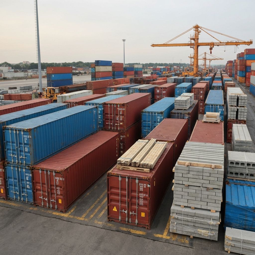 Construction materials at port